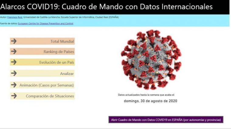 El grupo Alarcos de la UCLM desarrolla una web con datos oficiales sobre la evolución de pandemia de la COVID-19